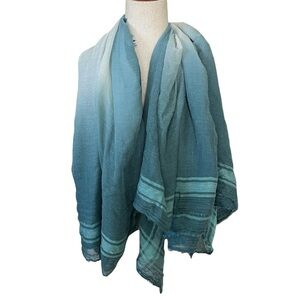Steve Madden light blue and teal ombre-dyed oversized scarf